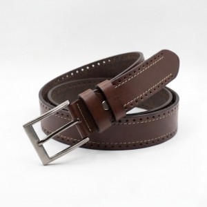 Life Style Butiken Ανδρική Χειροποίητη Δερμάτινη Ζώνη Με Γαζιά  LS1200522 ΚΑΦΕ