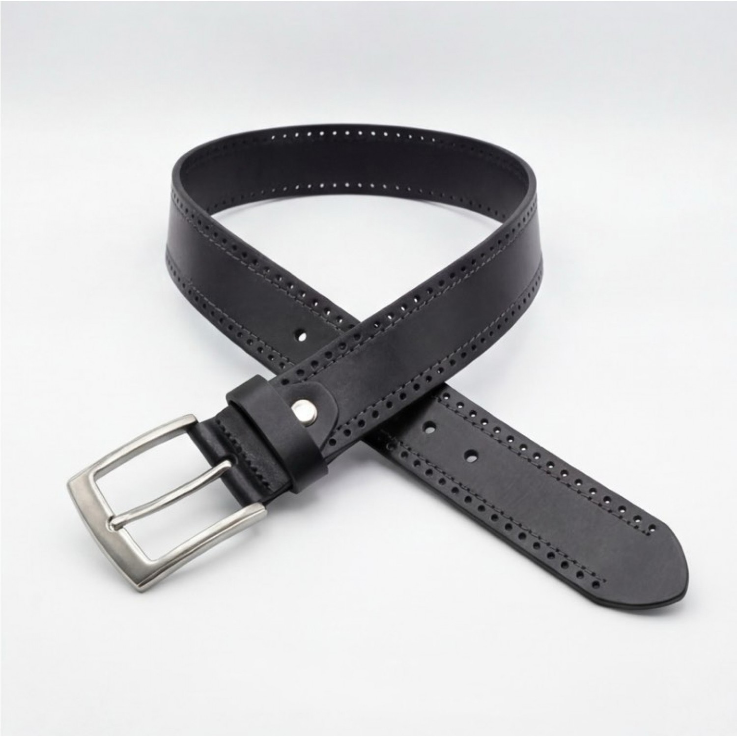 Life Style Butiken Ανδρική Χειροποίητη Δερμάτινη Ζώνη Με Γαζιά  LS1200522 ΜΑΥΡΟ