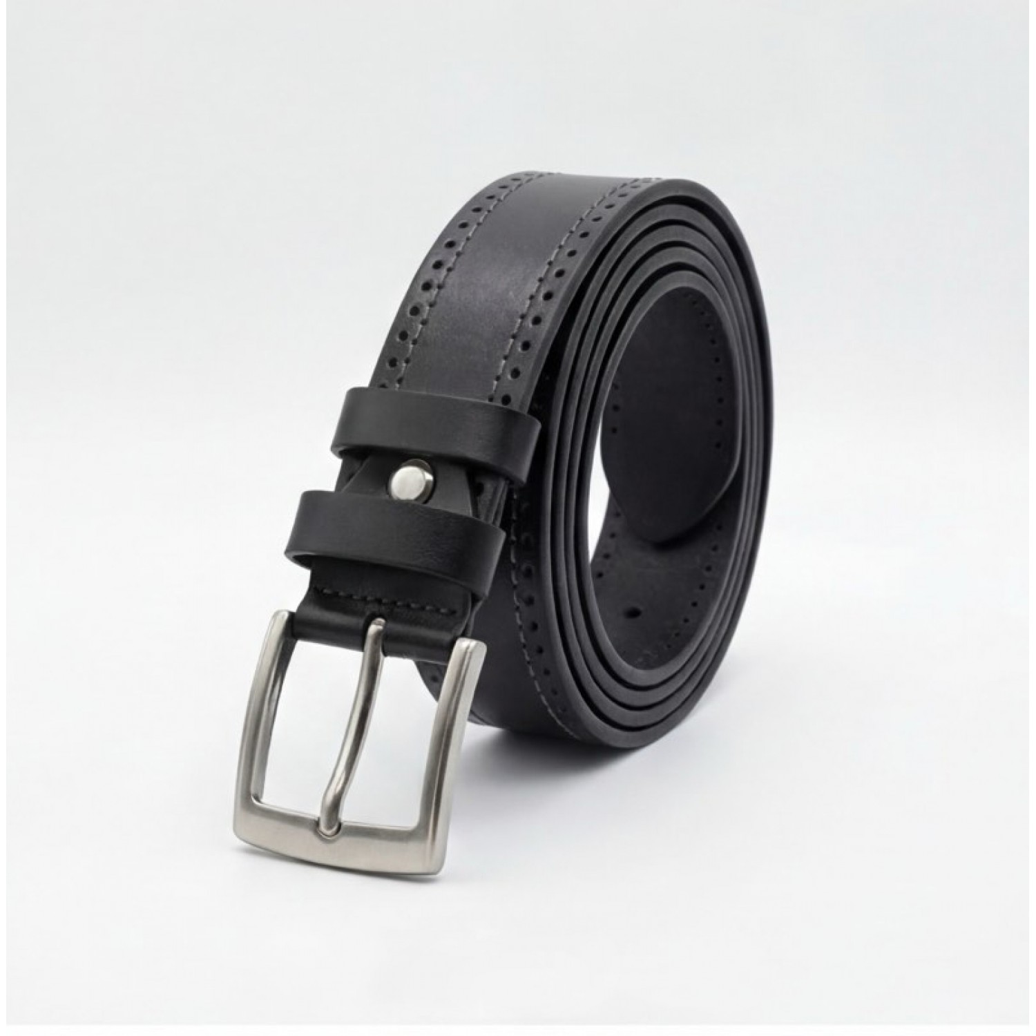 Life Style Butiken Ανδρική Χειροποίητη Δερμάτινη Ζώνη Με Γαζιά  LS1200522 ΜΑΥΡΟ