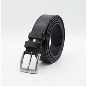 Life Style Butiken Ανδρική Χειροποίητη Δερμάτινη Ζώνη Με Γαζιά  LS1200522 ΜΑΥΡΟ