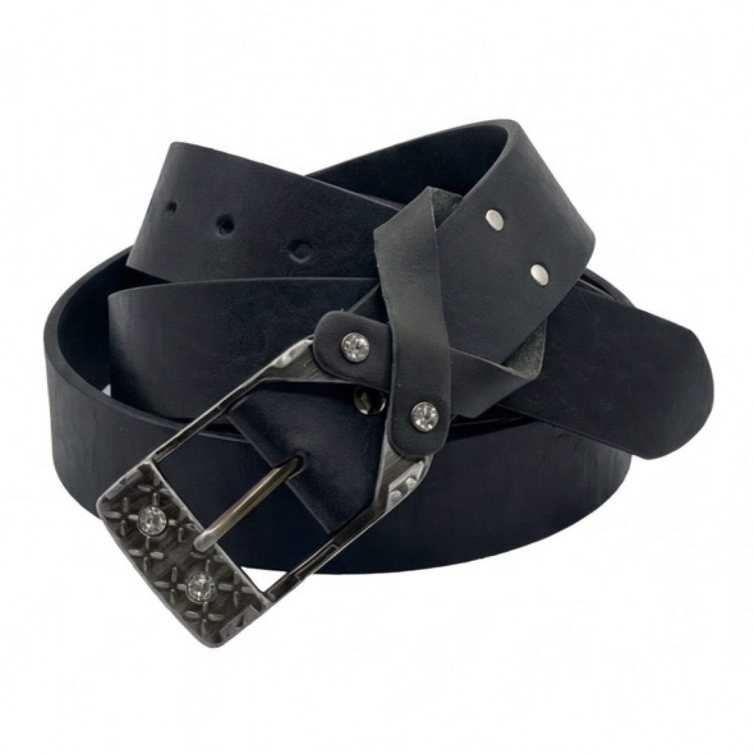 Life Style Butiken Ανδρική Χειροποίητη Δερμάτινη Ζώνη Με Στρας LS1200523 ΜΑΥΡΟ