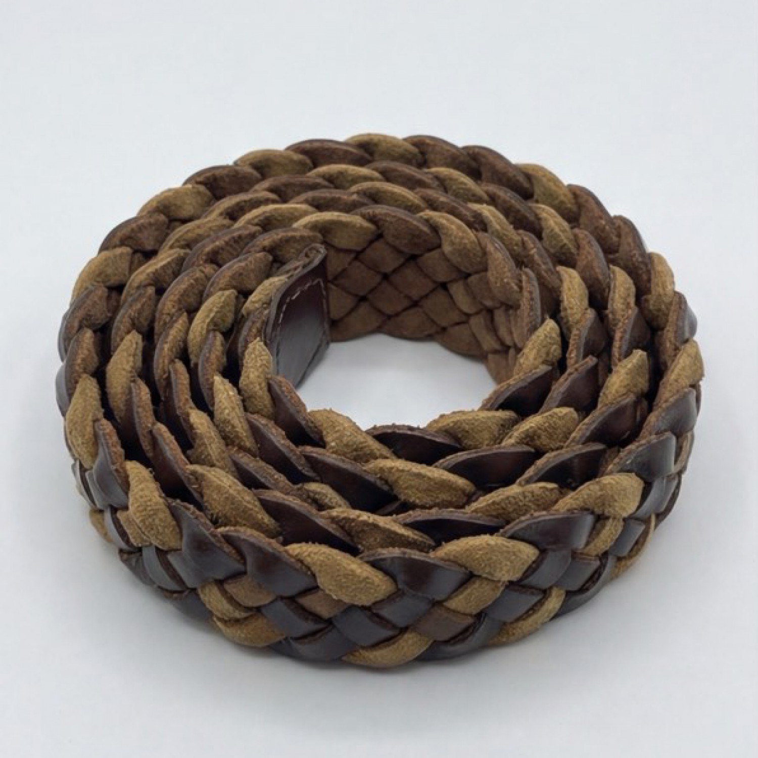 Life Style Butiken Ανδρική Χειροποίητη Δερμάτινη Ζώνη Πλεκτή LS1200525 ΚΑΦΕ