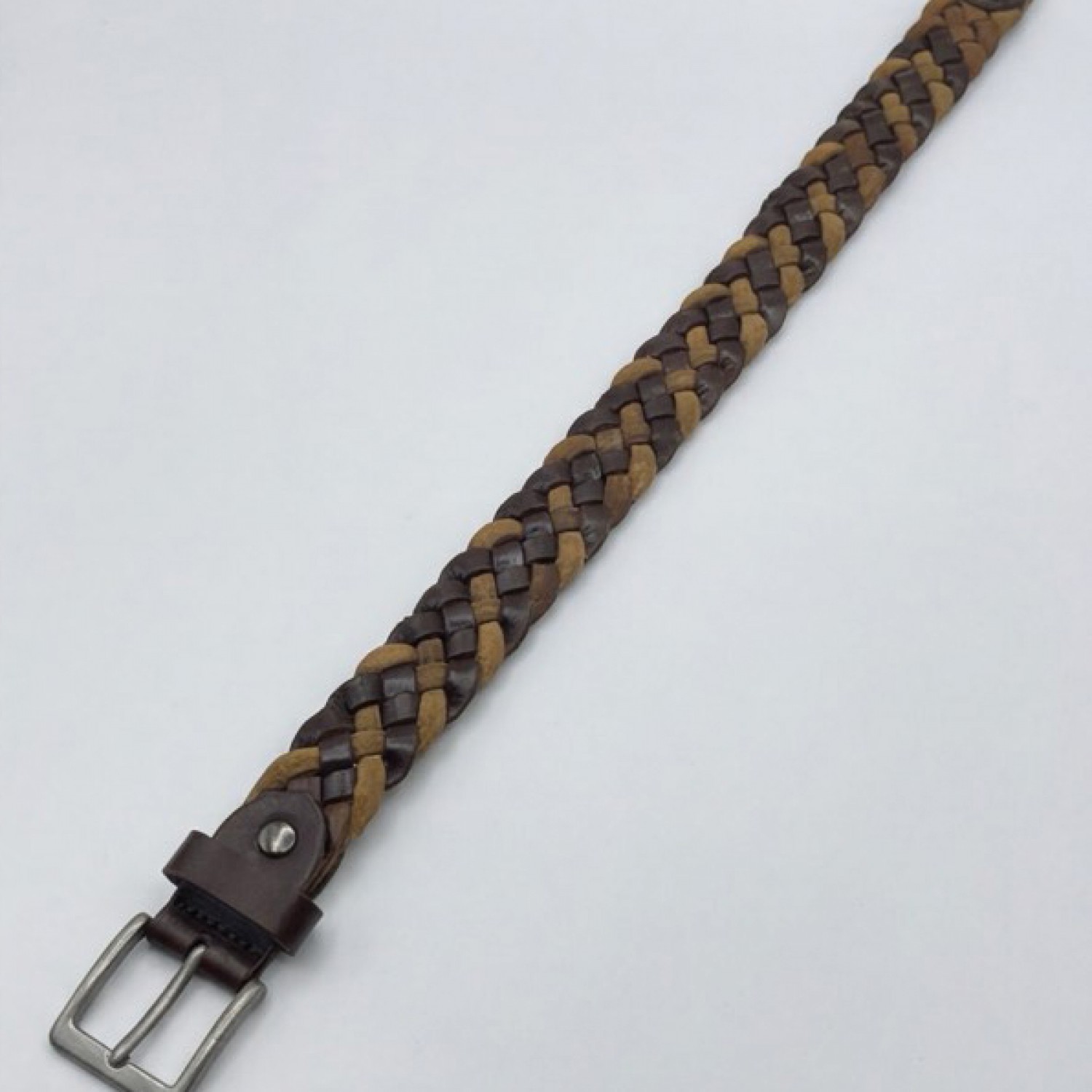 Life Style Butiken Ανδρική Χειροποίητη Δερμάτινη Ζώνη Πλεκτή LS1200525 ΚΑΦΕ