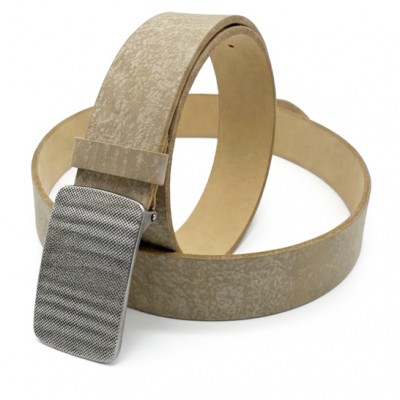 Life Style Butiken Ανδρική Χειροποίητη Δερμάτινη Ζώνη με μεταλλιλή αγκράφα LS1200526 ΜΠΕΖ