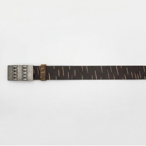 Life Style Butiken Ανδρική Χειροποίητη Δερμάτινη Ζώνη με μεταλλιλή αγκράφα LS1200528 ΚΑΦΕ