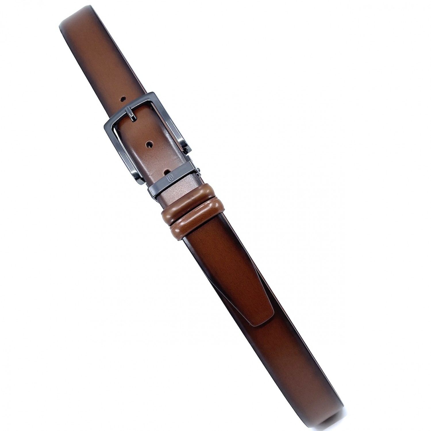 Life Style Butiken Ανδρική Δερμάτινη Ζώνη Με Μεταλλική Αγκράφα LS12007 Ταμπά 3.5cm Φάρδος