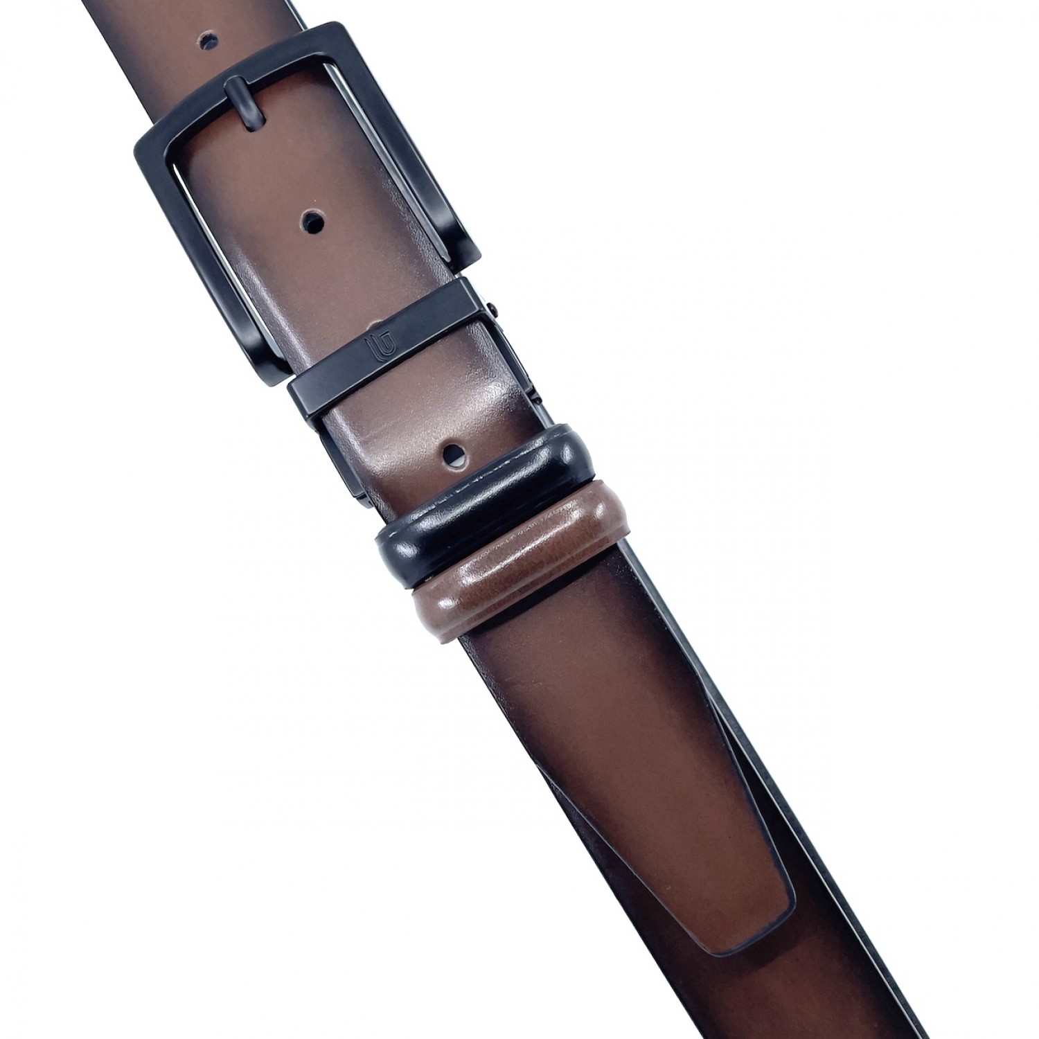 Life Style Butiken Ανδρική Δερμάτινη Ζώνη Με Μεταλλική Αγκράφα Διπλής 'Οψεως LS12021 BLACK-TABA 3.5cm Φάρδος