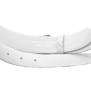 Life Style Butiken Ανδρική Δερμάτινη Ζώνη LS130.360 ΛΕΥΚΟ 3.5cm Φάρδος