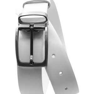 Life Style Butiken Ανδρική Δερμάτινη Ζώνη LS130.360 ΛΕΥΚΟ 3.5cm Φάρδος