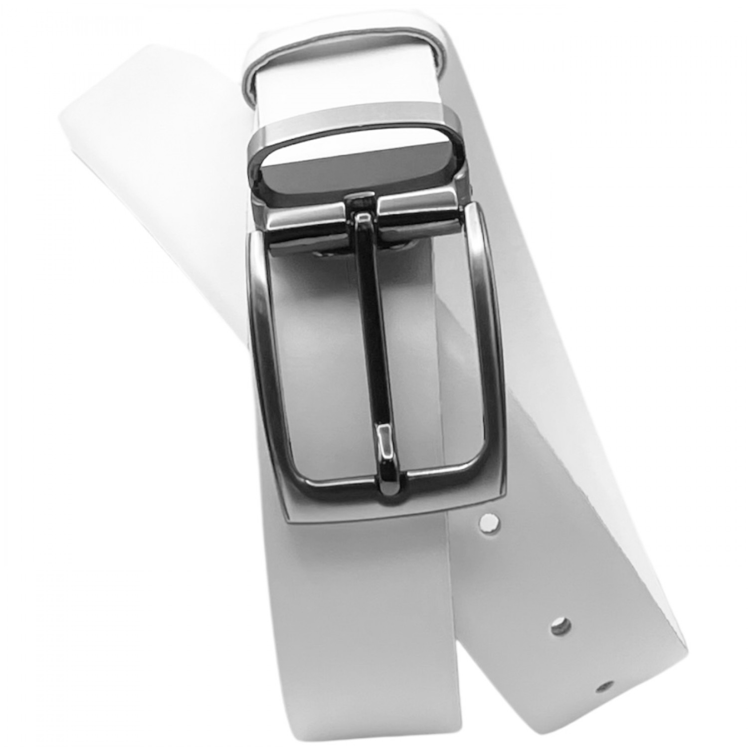 Life Style Butiken Ανδρική Δερμάτινη Ζώνη LS130.360 ΛΕΥΚΟ 3.5cm Φάρδος