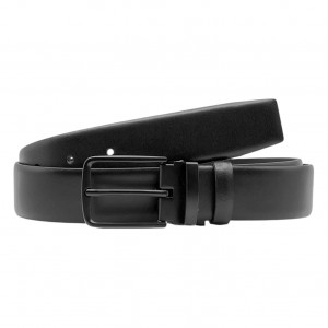 Life Style Butiken Ανδρική Δερμάτινη Ζώνη Με Μεταλλικ΄ή Μαύρη Αγκράφα LS11.376 ΜΑΥΡΟ 3.5cm Φάρδος