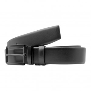 Life Style Butiken Ανδρική Δερμάτινη Ζώνη Με Μεταλλικ΄ή Μαύρη Αγκράφα LS11.376 ΜΑΥΡΟ 3.5cm Φάρδος