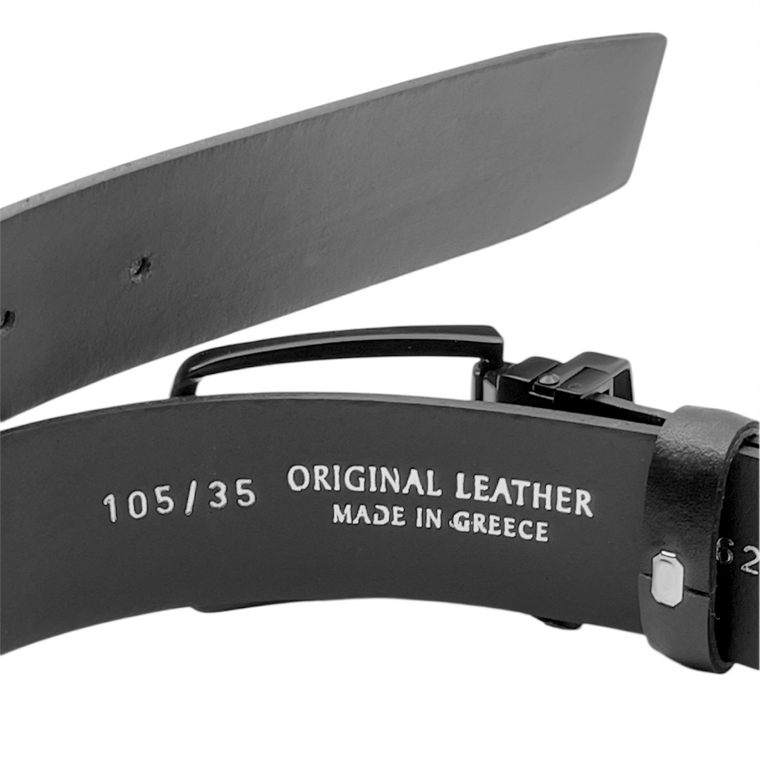 Life Style Butiken Ανδρική Δερμάτινη Ζώνη Με Μεταλλικ΄ή Μαύρη Αγκράφα LS11.376 ΜΑΥΡΟ 3.5cm Φάρδος