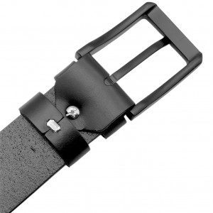 Life Style Butiken Ανδρική Δερμάτινη Ζώνη Με Μεταλλικ΄ή Μαύρη Αγκράφα LS1220.523 ΜΑΥΡΟ 4cm Φάρδος