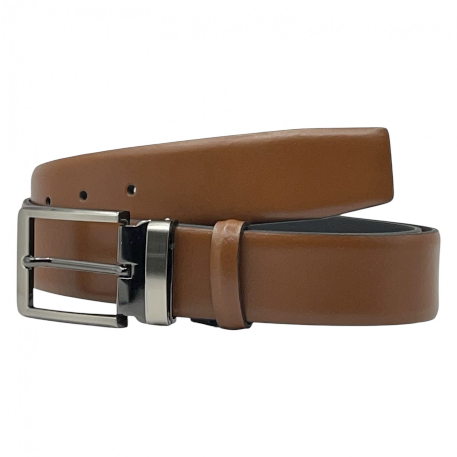 Life Style Butiken Ανδρική Δερμάτινη Ζώνη Με Μεταλλική Αγκράφα LS13.378 Ταμπά 3.5cm Φάρδος