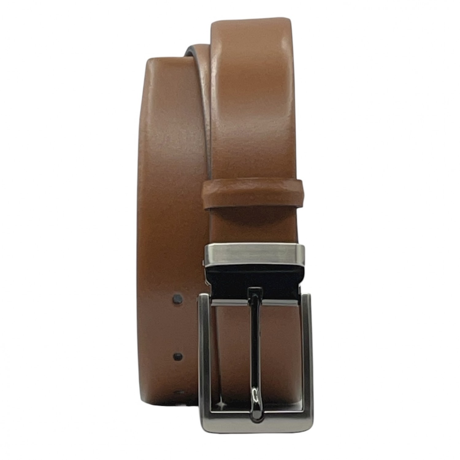 Life Style Butiken Ανδρική Δερμάτινη Ζώνη Με Μεταλλική Αγκράφα LS13.378 Ταμπά 3.5cm Φάρδος