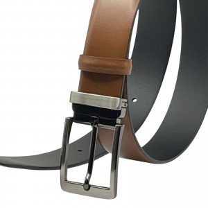Life Style Butiken Ανδρική Δερμάτινη Ζώνη Με Μεταλλική Αγκράφα LS13.378 Ταμπά 3.5cm Φάρδος