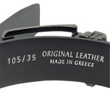 PLB Ανδρική Δερμάτινη Ζώνη Χειροποίητη 41/360 Black 4