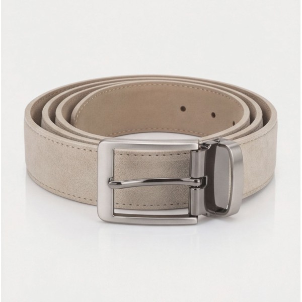 Life Style Butiken Ανδρική Δερμάτινη Ζώνη Suede LS11040.360 BEIGE 3.5cm Φάρδος