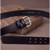 Life Style Butiken Ανδρική Δερμάτινη Ζώνη με διπλό στέλεχος LS1201.501 ΜΑΥΡΟ 4cm Φάρδος 7