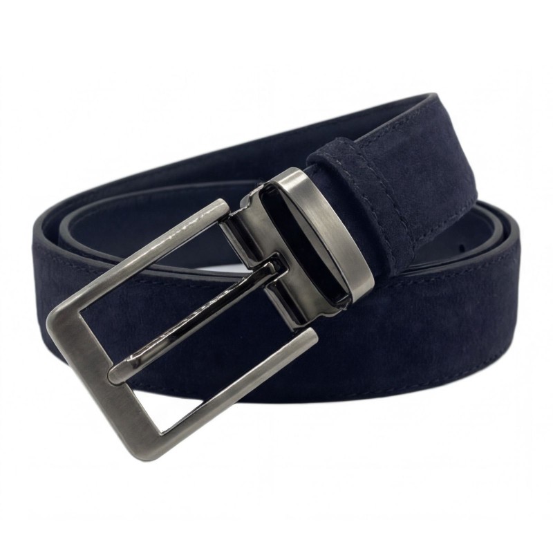 Life Style Butiken Ανδρική Δερμάτινη Ζώνη Suede LS13292.360 Navy 3.5cm Φάρδος Ανδρικά