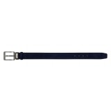 Life Style Butiken Ανδρική Δερμάτινη Ζώνη Suede LS13292.360 Navy 3.5cm Φάρδος 5