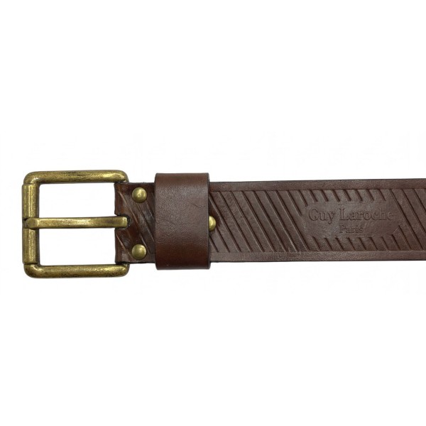 Guy Laroche Unisex Δερμάτινη Ζώνη GL1200527 BROWN