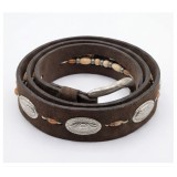 Life Style Butiken Ανδρική Χειροποίητη Δερμάτινη Ζώνη Western/Concho Belt  LS1200521 Καφέ 2