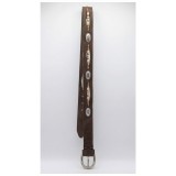 Life Style Butiken Ανδρική Χειροποίητη Δερμάτινη Ζώνη Western/Concho Belt  LS1200521 Καφέ 3