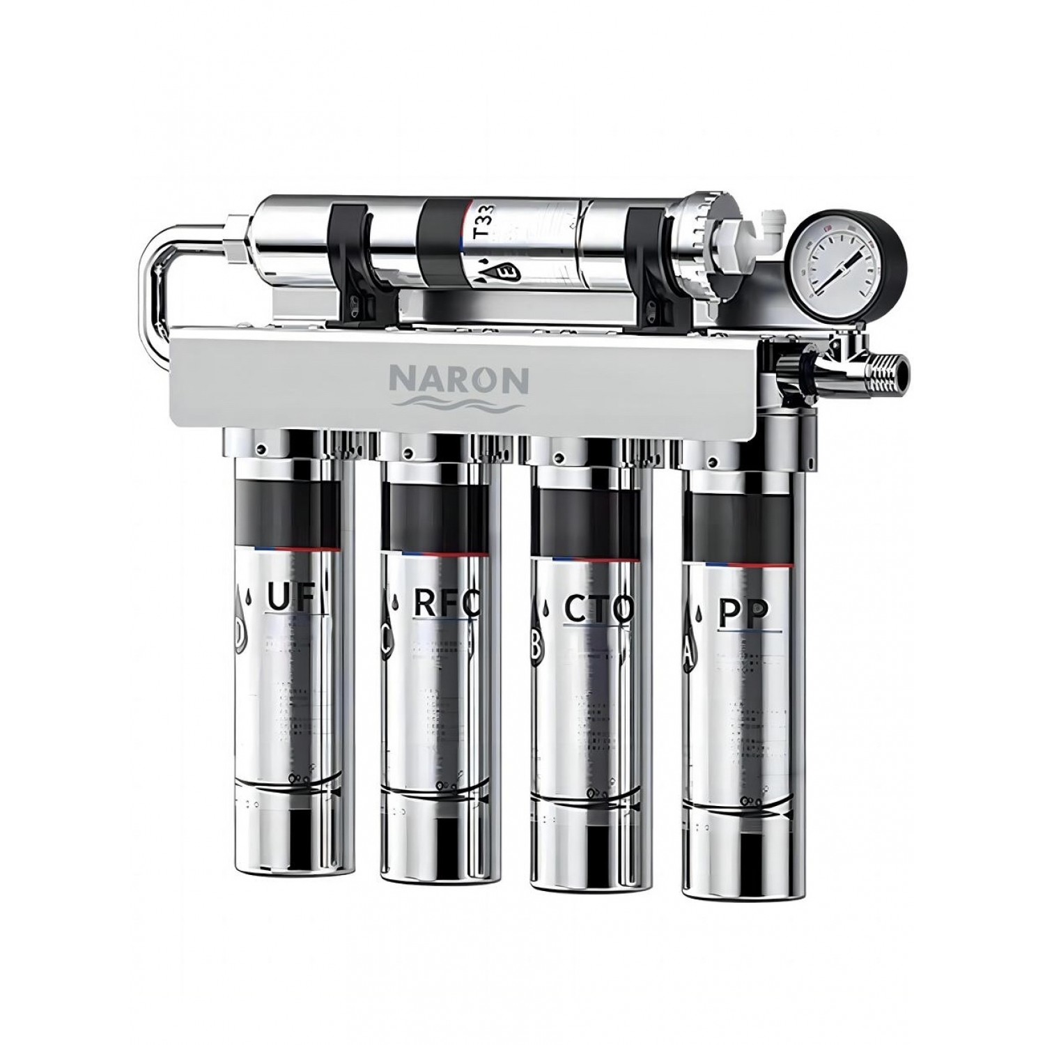 Naron Συσκευή Φίλτρου Νερού 304 Ανοξείδωτο Ατσάλι 5 σταδίων φιλτραρίσματος με μεμβράνη UltraFiltration 0,01micron 