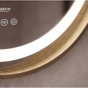 Naron Στρογγυλός Καθρέπτης Μπάνιου Led Αφής Με Brushed Gold Πλαίσιο Αλουμινίου 4εκ. Αντιθαμβωτική Λειτουργία  NR4648 BRUSHED GOLD