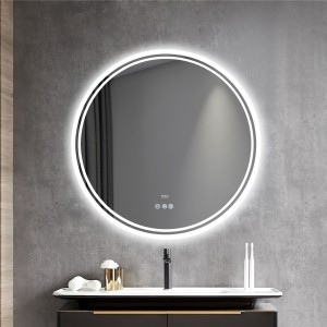 Naron Στρογγυλός Καθρέπτης Μπάνιου Led Αφής Με Αντιθαμβωτική Λειτουργία NR4528