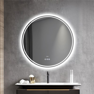 Naron Στρογγυλός Καθρέπτης Μπάνιου Led Αφής Με Αντιθαμβωτική Λειτουργία NR4528