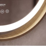 Naron 60εκ Χ 60εκ Στρογγυλός Καθρέπτης Μπάνιου Led Αφής Με Brushed Gold Πλαίσιο Αλουμινίου 4εκ. Αντιθαμβωτική Λειτουργία  NR464860 BRUSHED GOLD 7