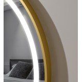 Naron 60εκ Χ 60εκ Στρογγυλός Καθρέπτης Μπάνιου Led Αφής Με Brushed Gold Πλαίσιο Αλουμινίου 4εκ. Αντιθαμβωτική Λειτουργία  NR464860 BRUSHED GOLD 9