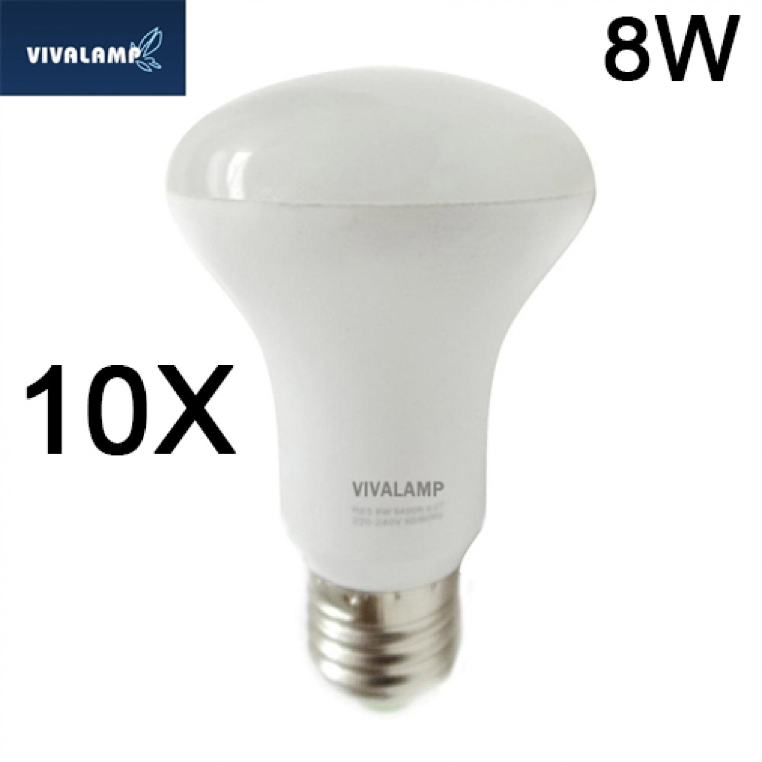 10X Λάμπες led R63 Μανιτάρι E27 8W 220V 6400k ψυχρό φως 760lumen