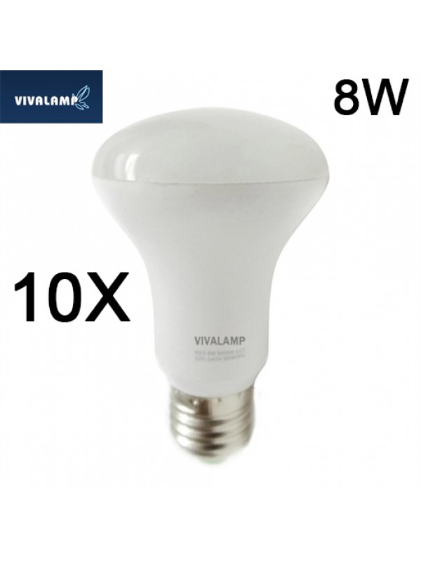 10X Λάμπες led R63 Μανιτάρι E27 8W 220V 6400k ψυχρό φως 760lumen