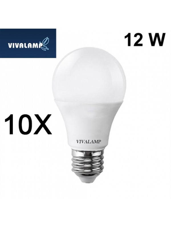 10Χ Λαμπτήρες Led E27 A60 12W Large Screw Attack (A60-12W) Ψυχρό 6400Κ 960Lm