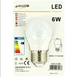 6Χ Λάμπες led σφαιρική Φ45 Ε27 6W 230V Θερμό φως 3000Κ 540lumen γωνία θέασης 200° 3