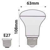 10X Λάμπες led R63 Μανιτάρι E27 8W 220V 4200k ενδιάμεσο φως 760lumen 3