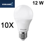 10Χ Λαμπτήρες Led E27 A60 12W Large Screw Attack (A60-12W) Θερμό 3000Κ 960Lm 1