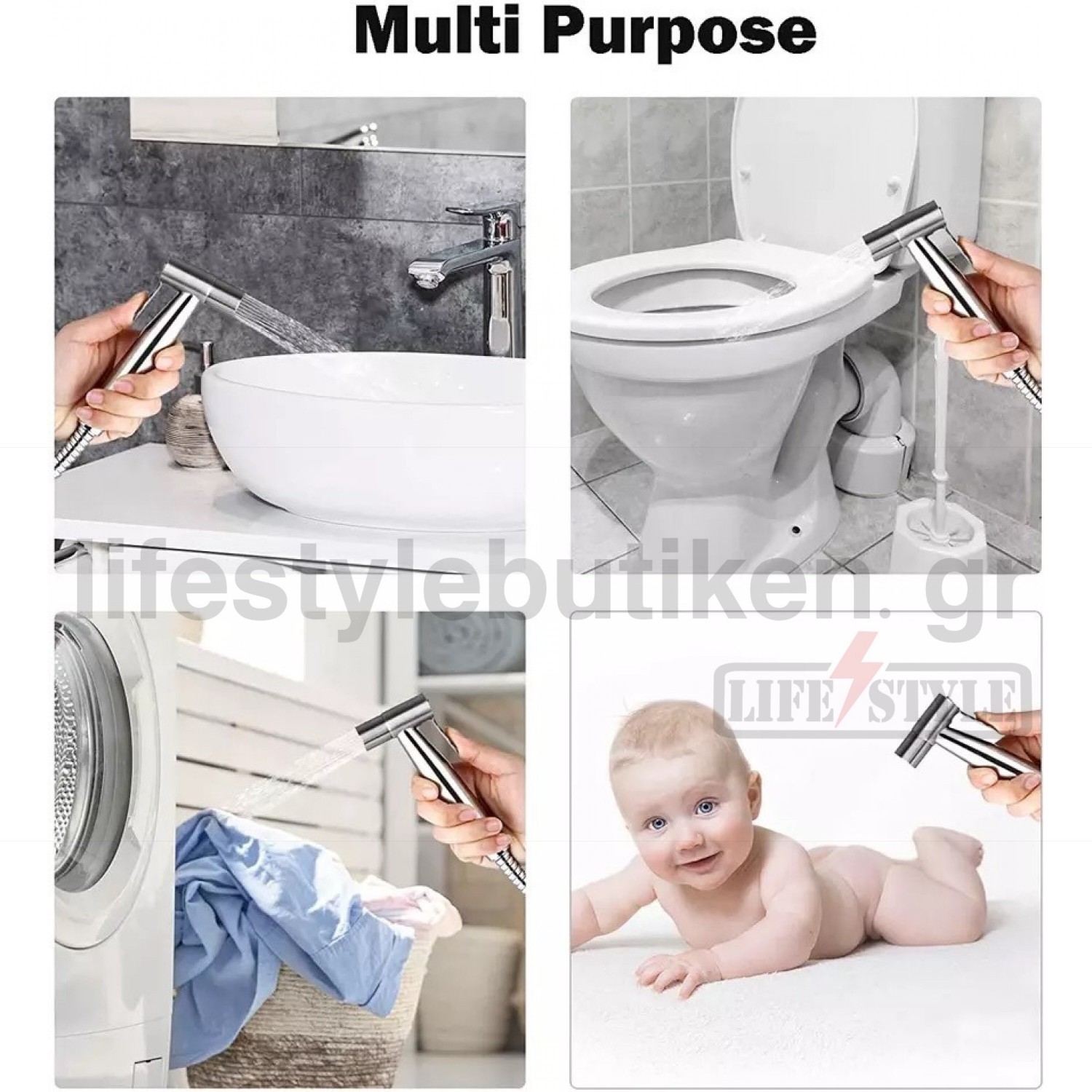 Ντουζάκι Σετ Βρυσάκι Τουαλέτας Ντους Μπιντέ Λεκάνης Εύκολη Εγκατάσταση Ανοξείδωτο ατσάλι MELLRAIN T103