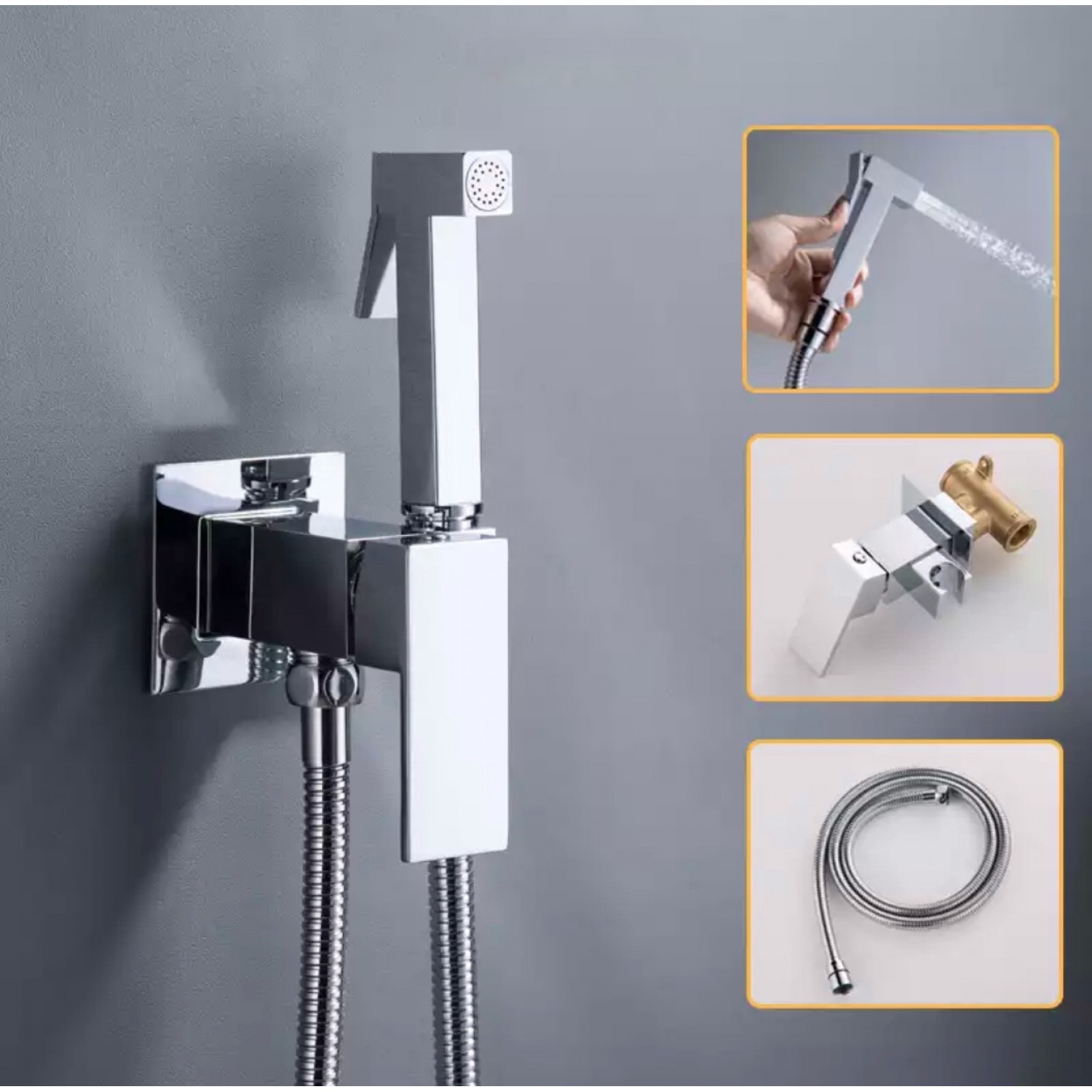 Αναμεικτικος μίκτης εντοιχισμού με ντουζάκι shut-off, για πλύση ατομικής υγιεινής ή πλύση λεκάνης wc MELLRAIN CZ5530 Chrome