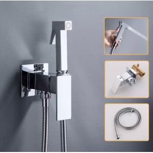 Αναμεικτικος μίκτης εντοιχισμού με ντουζάκι shut-off, για πλύση ατομικής υγιεινής ή πλύση λεκάνης wc MELLRAIN CZ5530 Chrome