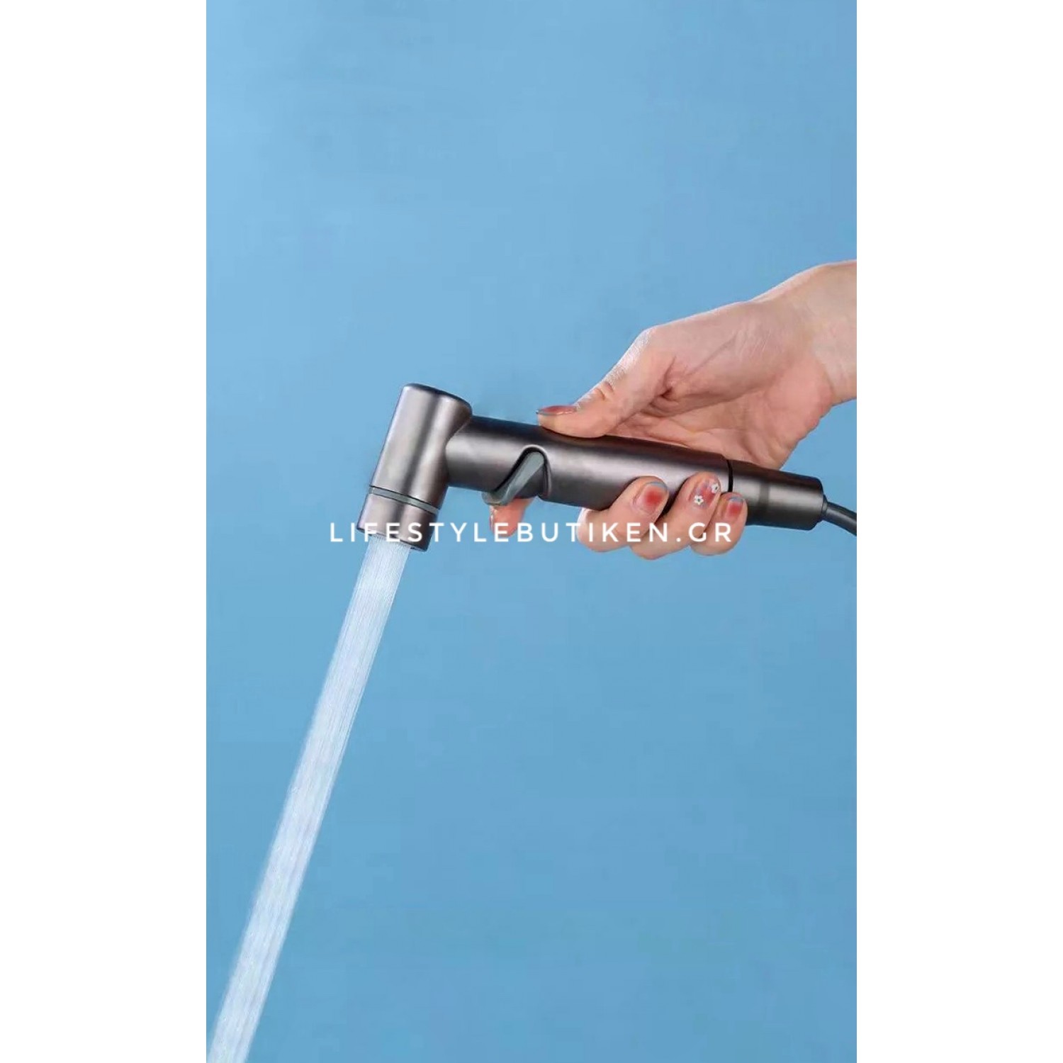 Σετ Ντουζάκι Μπιντέ επιτοίχιο διπλής χρήσης MELLRAIN 18145 GUN GREY