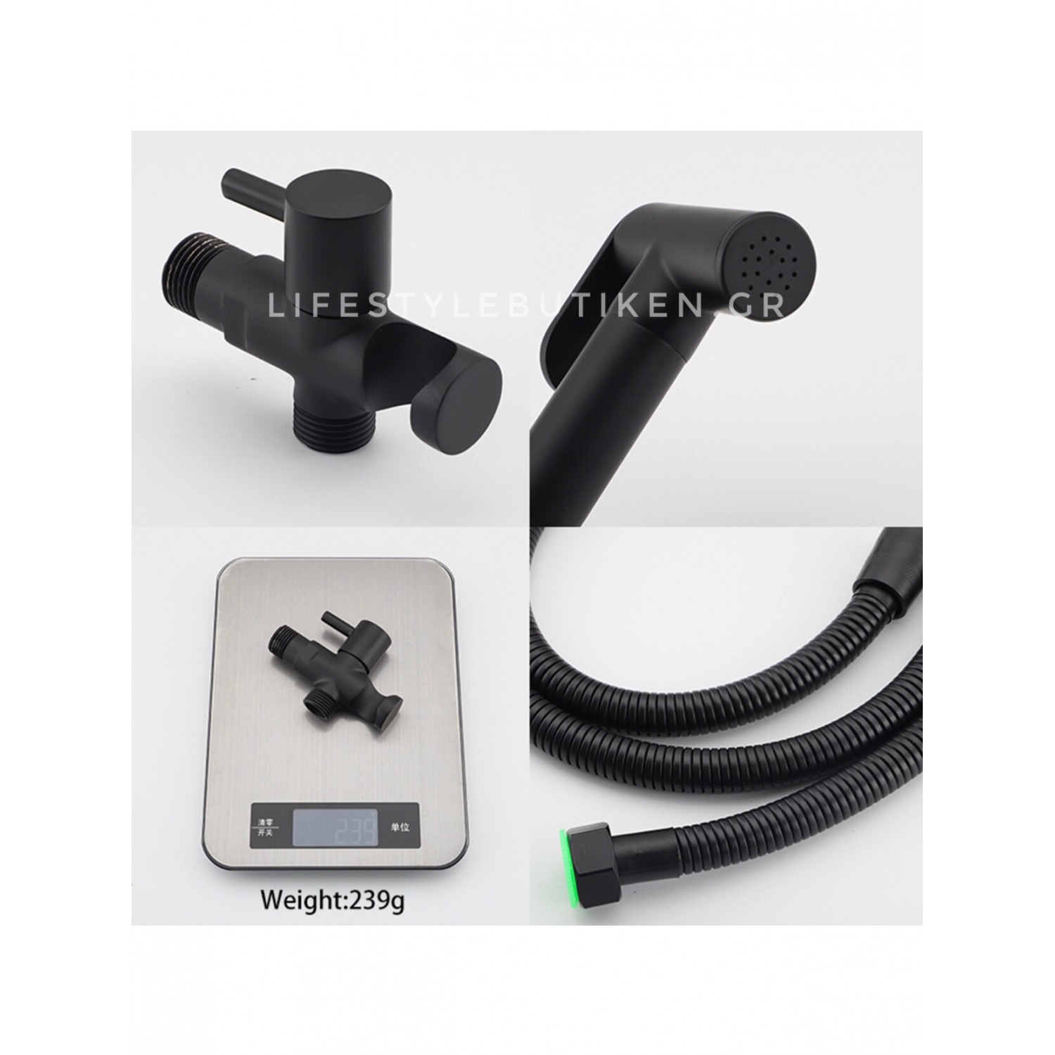 STOCCO Επιτοίχιο Σετ Μπιντέ με Ντουζάκι shut-off ST-402B BLACK MAT