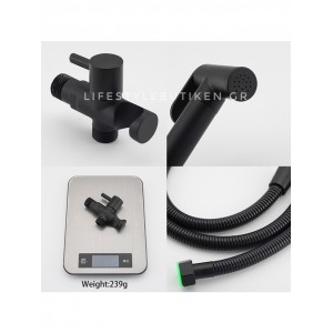 STOCCO Επιτοίχιο Σετ Μπιντέ με Ντουζάκι shut-off ST-402B BLACK MAT