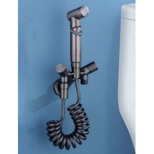 Σετ Ντουζάκι Μπιντέ επιτοίχιο διπλής χρήσης MELLRAIN 18145 GUN GREY