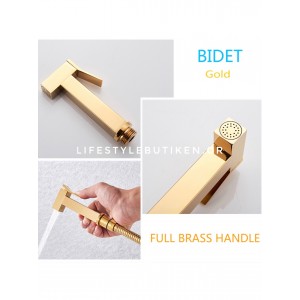 Naron Αναμεικτικος μίκτης εντοιχισμού με ντουζάκι shut-off Ζεστού Κρύου Νερού για πλύση ατομικής υγιεινής ή πλύση λεκάνης wc NR5530 POLISH GOLD