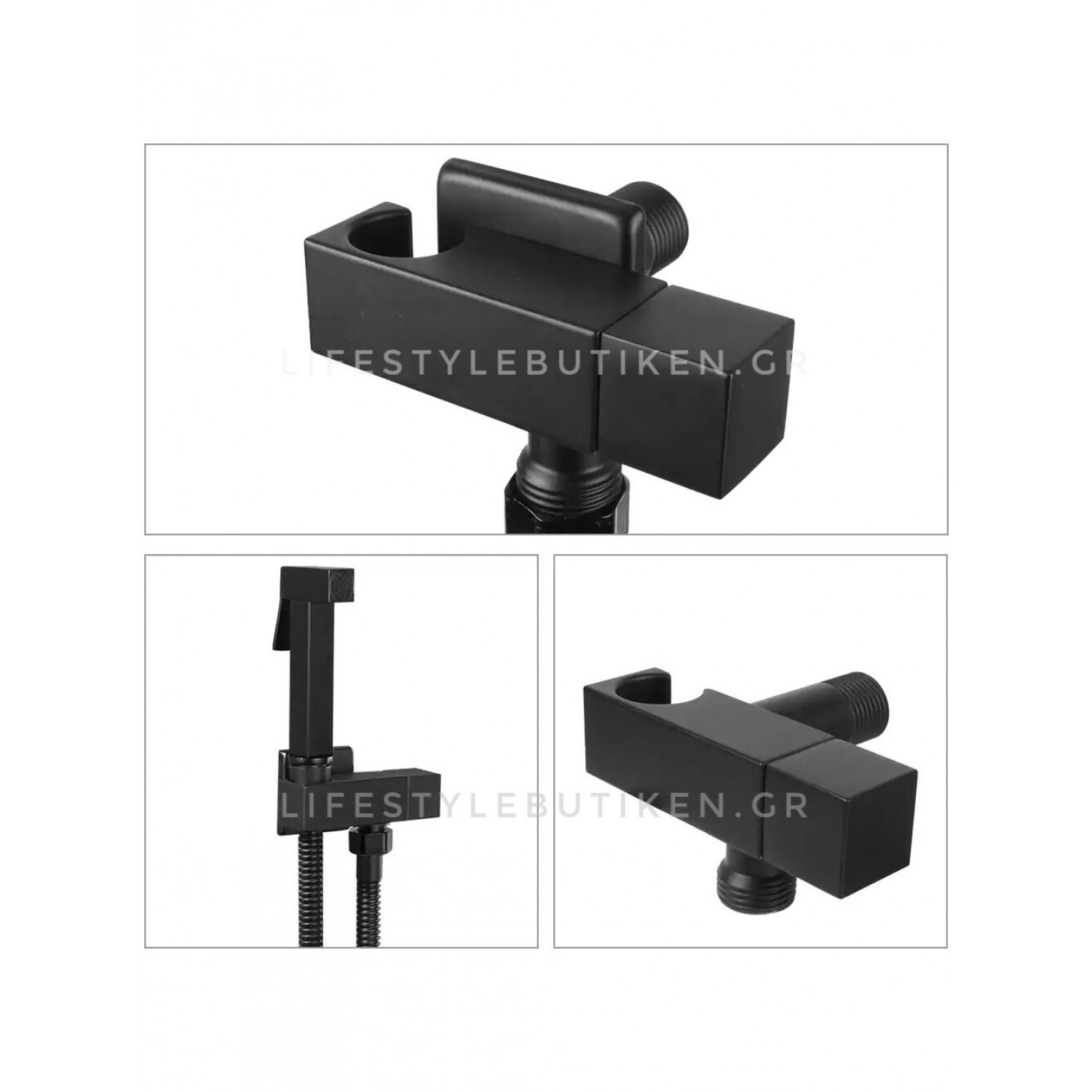 STOCCO Επιτοίχιο Σετ Μπιντέ με Ντουζάκι shut-off ST-502B BLACK MAT